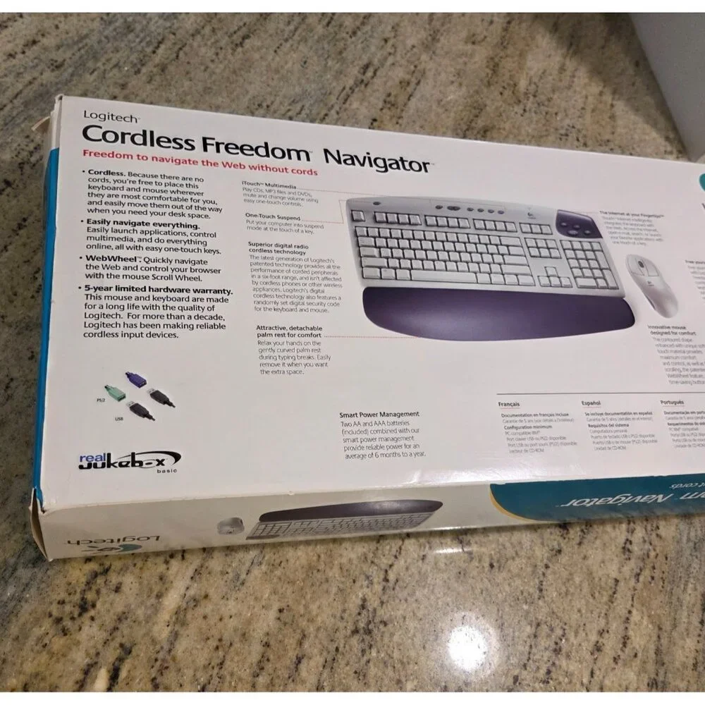 Logitech Cordless Freedom Navigator Keyboard Wheel Mouse Receiver User Guide